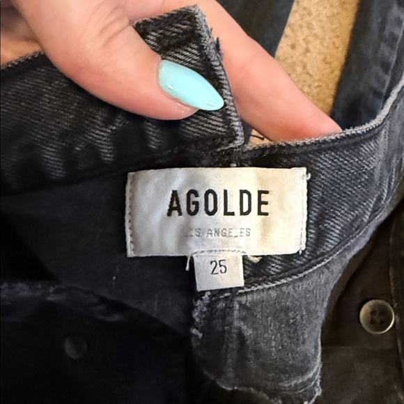 Agolde Black Criss Cross Straight Jeans - Picture 8 of 9